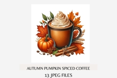 Autumn Pumpkin Spice Coffee Clipart | 13 JPG Files, Fall Product Image 6