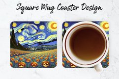 Halloween Pumpkin Mug coaster | Coaster | Sublimation Design Product Image 1
