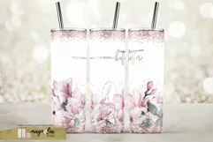 MOTIVATIONAL floral sublimation tumbler wrap design png Product Image 2