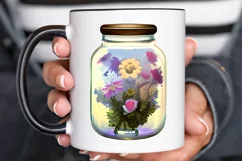 Watercolor Floral Jar PNG Clipart Product Image 3