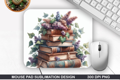 Book Flower Mouse Pad Sublimation, Animals Mouse Pad PNG Product Image 1