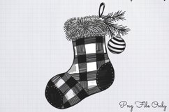 Black White Plaid Christmas PNG Product Image 1