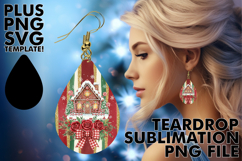 Bright Teardrop Earrings Magic PNG, Christmas Product Image 1