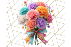 Pastel Flower Bouquet PNG Clipart, Elegant Floral Art Product Image 3