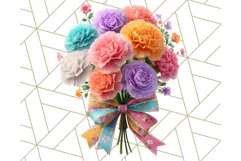 Pastel Flower Bouquet PNG Clipart, Elegant Floral Art Product Image 3