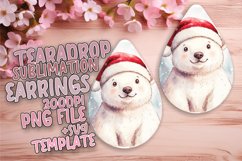 Unique Teardrop Earrings Artwork for Sublimation , Christmas Product Image 1