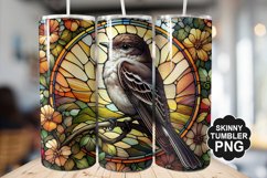 Eastern Phoebe Single Bird Stained Glass - Tumble Design Product Image 1