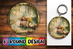 3D Spring Beauty Circle Kaychain Sublimation View Print PNG Product Image 1