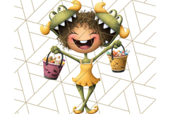 Monster Kids Clipart PNG, Cute Halloween Costume Art Product Image 3