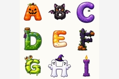 Halloween Alphabet PNG Bundle | 26 Spooky Letters, Pumpkin Product Image 5