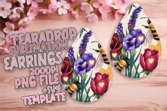 Unique Teardrop Earrings Template PNG , Bee Product Image 1