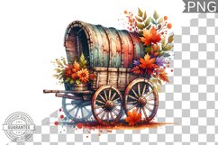 Fall Wagon Garden Sublimation - Fall Clipart PNG Design Product Image 1