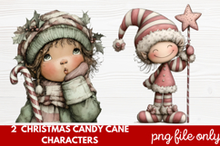 Christmas Candy Cane Characters Clipart Product Image 1