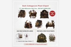 Dark Cottagecore Plant Clipart | 21 PNG Files | Gothic Product Image 6