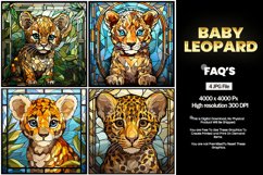 Baby Leopard Stained Glass Square Coaster - 04 Variations Product Image 2