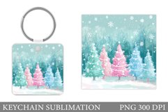 Christmas Tree Keychain. Christmas Keychain Sublimation Product Image 1