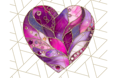 Stained Glass Heart PNG Clipart in Pastel and Bright Colors Product Image 3