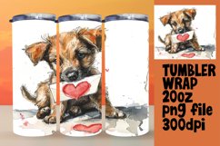 Watercolor Animals Tumbler Sublimation - Love and Hearts Product Image 1