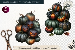 Gothic Witch Mystic Alchemy Clipart, Autumn Apothecary PNG Product Image 1