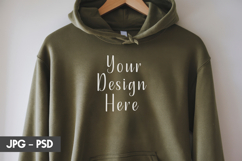 Olive Hoodie psd jpeg mockup Product Image 1