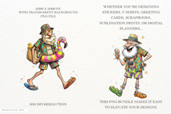 Whimsical Summer Beach Grandpa Clipart Product Image 2