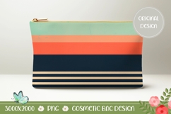 Retro Stripes Cosmetic Bag, Retro Cosmetic Bag Sublimation Product Image 1