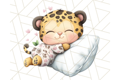 Sleeping Baby Animals PNG, Cozy Pajama Bedtime Clipart Png Product Image 3
