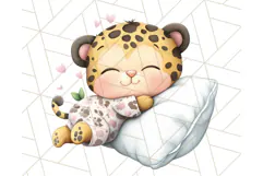 Sleeping Baby Animals PNG, Cozy Pajama Bedtime Clipart Png Product Image 3