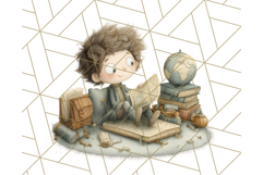 Whimsical Library Clipart with Cozy Readers and Books Product Image 3