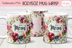 Mom Photo Mug Wrap and coaster sublimation PNG, Mother's day Product Image 4