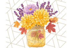 Fall Mason Jar Flowers PNG Clipart Product Image 3