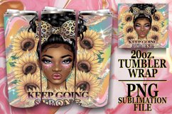 Sweet reflections 20oz tumbler wrap, Afro Woman Product Image 1