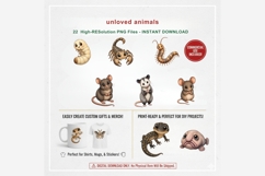 Unloved Animals Clipart Bundle | Cute Critters PNG Product Image 6