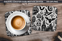 Halloween Coaster Sublimation, Halloween Coaster PNG Design Product Image 1