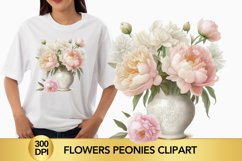 flowers peonies clipart, peonies sublimation Product Image 1