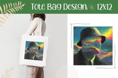 Abstract Illustration, Abstract Tote Bag, Glitch Print Product Image 1