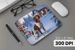 Winter Dog Christmas PNG, Icy Tree Mouse Pad Design Product Image 1