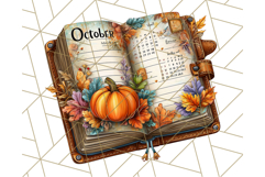 Autumn Library Clipart PNG, Cozy Fall Book Art Product Image 3