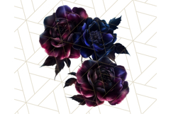 Gothic Floral PNG, Dark Aesthetic Flowers Clipart Print Product Image 3