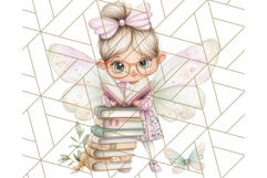 Bookish Fairy PNG Clipart, Whimsical Reading Elements Png Product Image 3