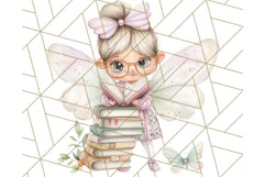 Bookish Fairy PNG Clipart, Whimsical Reading Elements Png Product Image 3