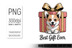 Cute Christmas Dog, Animal Sublimation Clipart PNG Product Image 1
