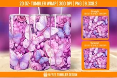 3D Cute Butterfly Tumbler Wrap Designs, Sublimation Wrap Product Image 1