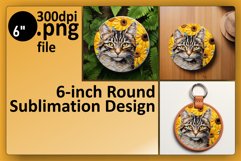 Whisker Wonderland: Vibrant 3D Cat Round Delights Product Image 1