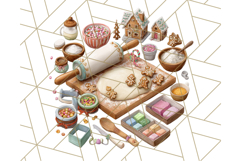 Cozy Christmas Clipart, Santa and Friends PNG Graphics Product Image 3