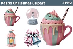Pastel Christmas Clipart PNG Product Image 1