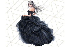 Victorian Gothic Wedding Dress PNG, Dark Bridal Clipart Product Image 3