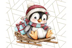 Christmas Penguins The Beach Clipart PNG, Tropical Holiday Product Image 3