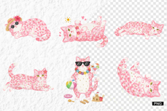 Summer Cute Cat Clipart - Summer Animals PNG Product Image 1