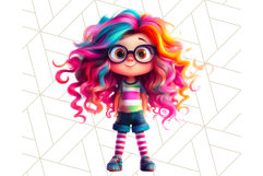 Cute Girl Clipart PNG, Playful Character Illustration Product Image 3